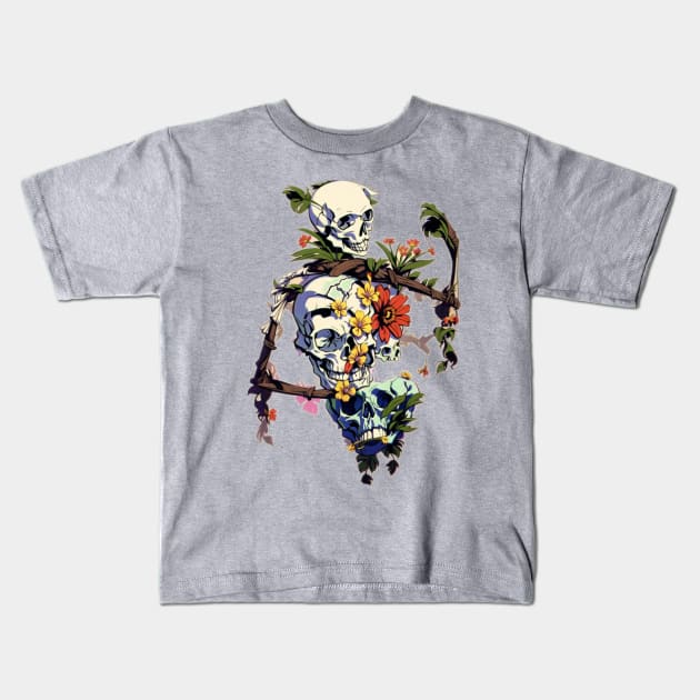 Bones and Botany Kids T-Shirt by levelsart